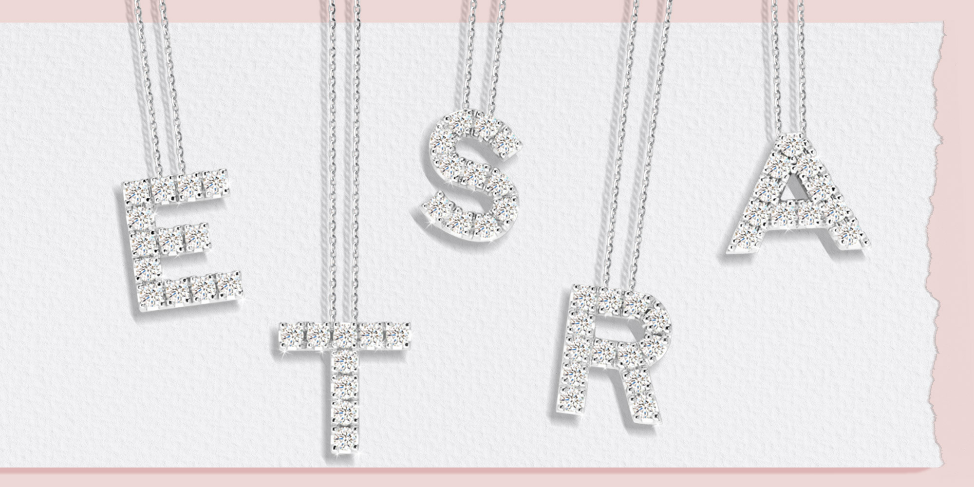 Diamond Alphabet Necklace Collection | SUEN