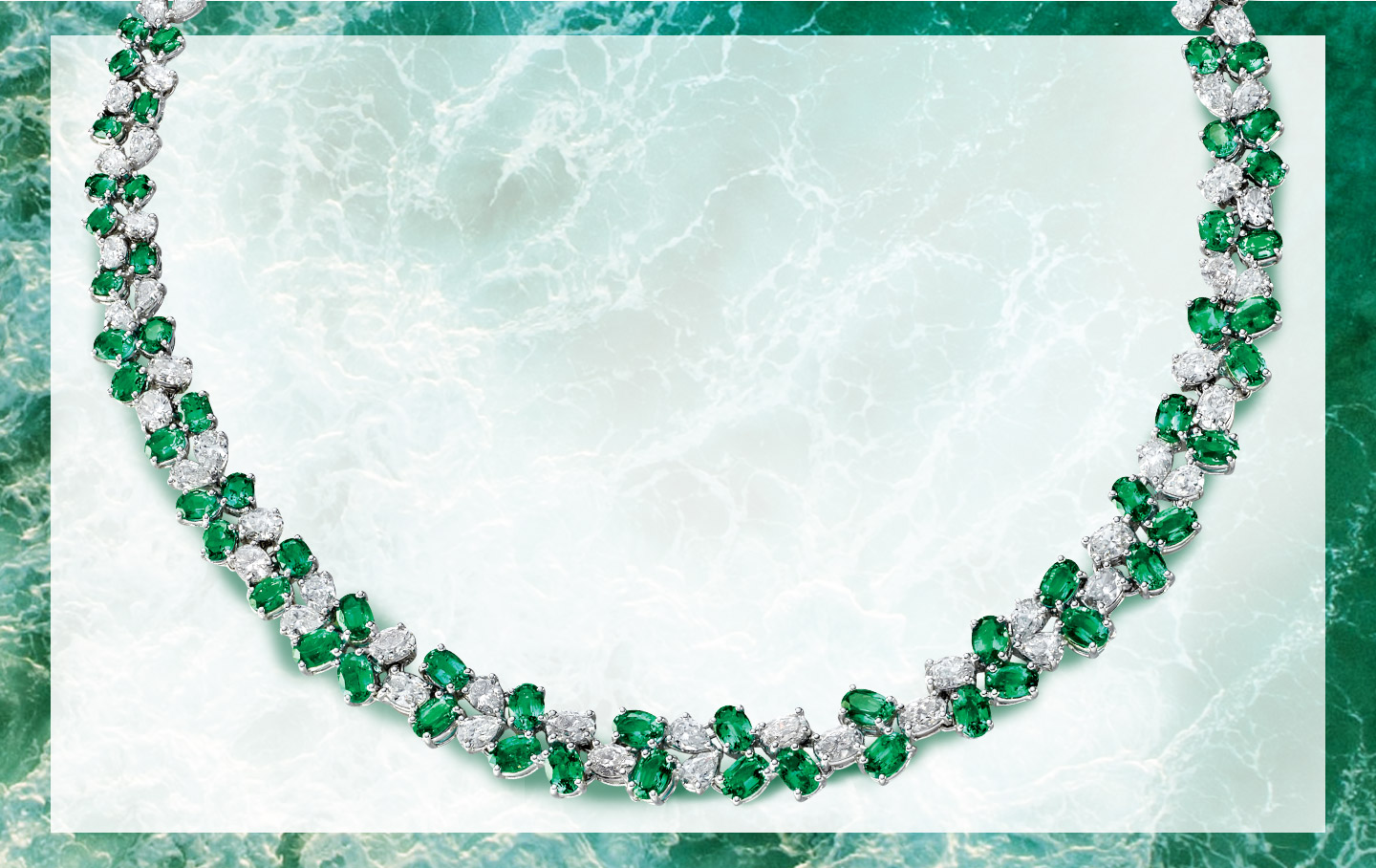 Zambian Emerald and Diamond Necklace