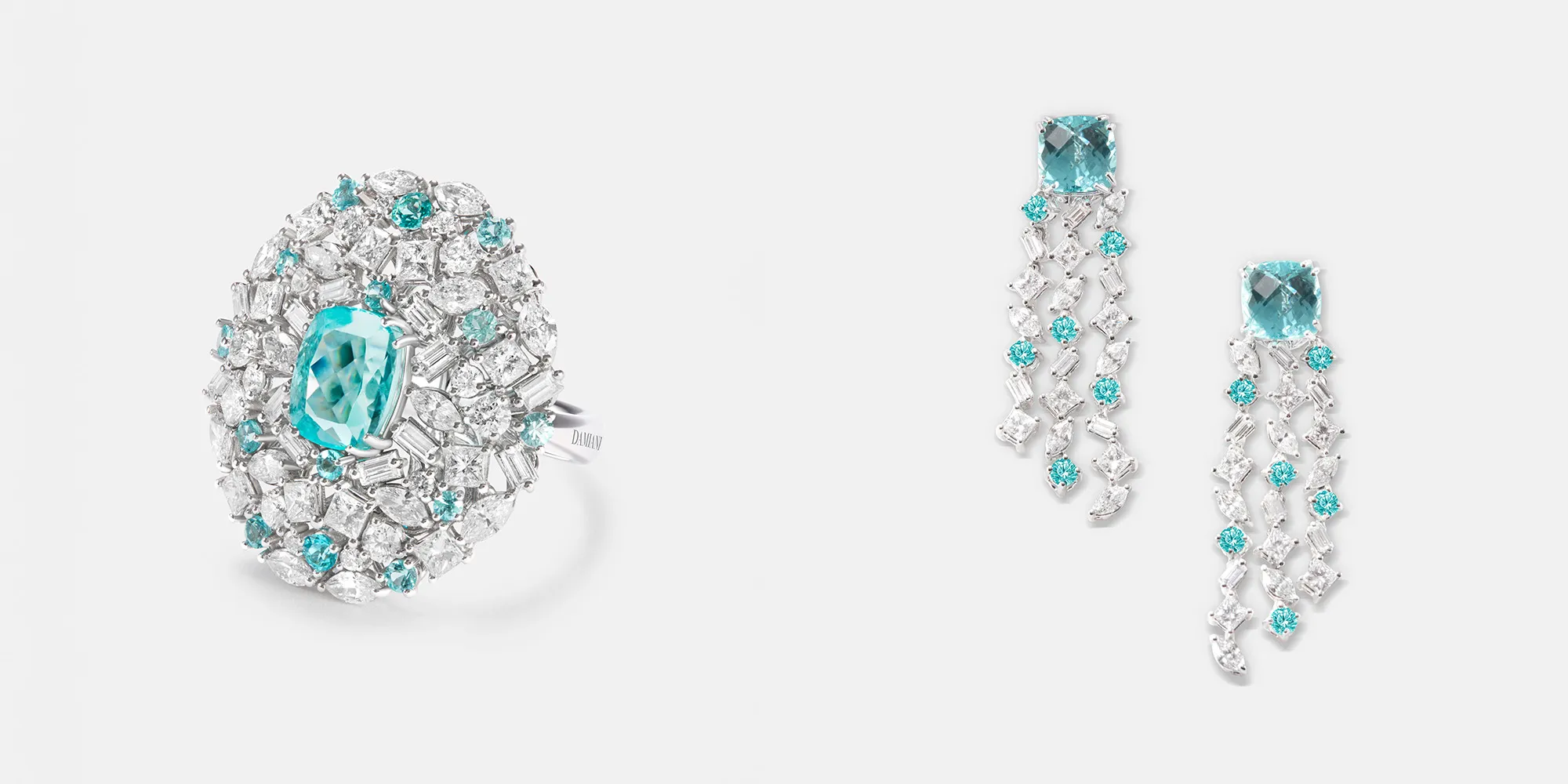 Portus Delphini is a luminous tribute to Portofino—where land meets sea. Inspired by the ancient “Port of the Dolphins,” it captures Liguria’s coastline in vibrant Paraíba tourmalines and brilliant diamonds.