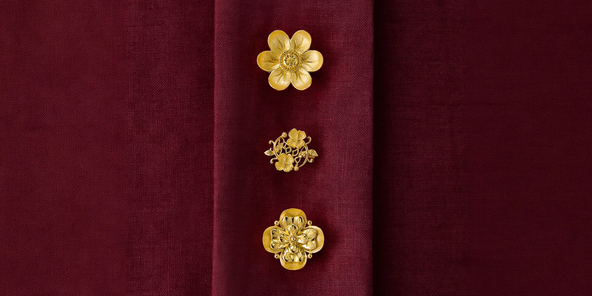 Heritage, Shared
Six gold-plated 925 sterling silver brooches offer a more accessible expression of the Tita Collection, available at the Merdeka Textile Museum.