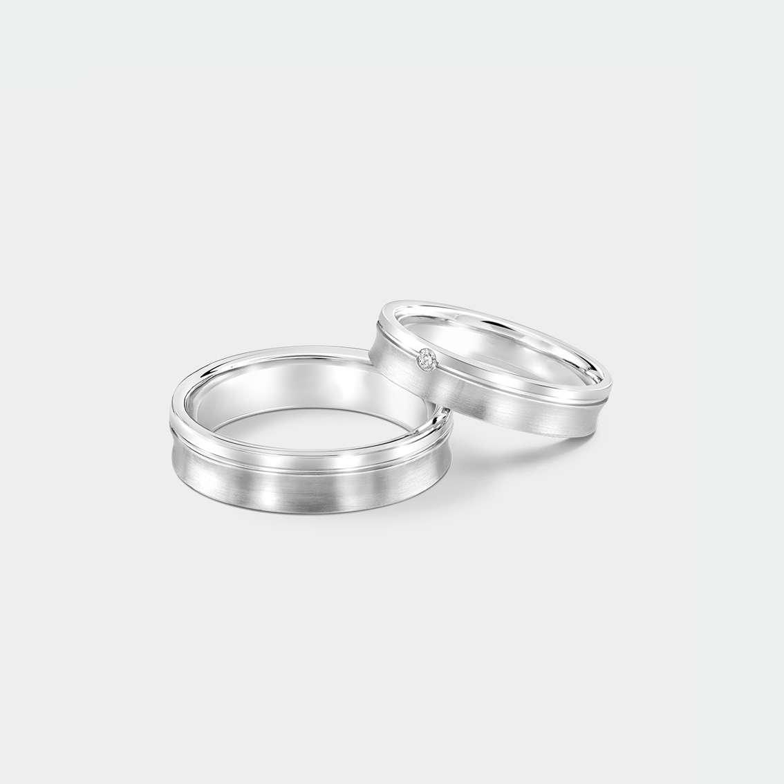 Matching Matt Finish Wedding Bands | SUEN