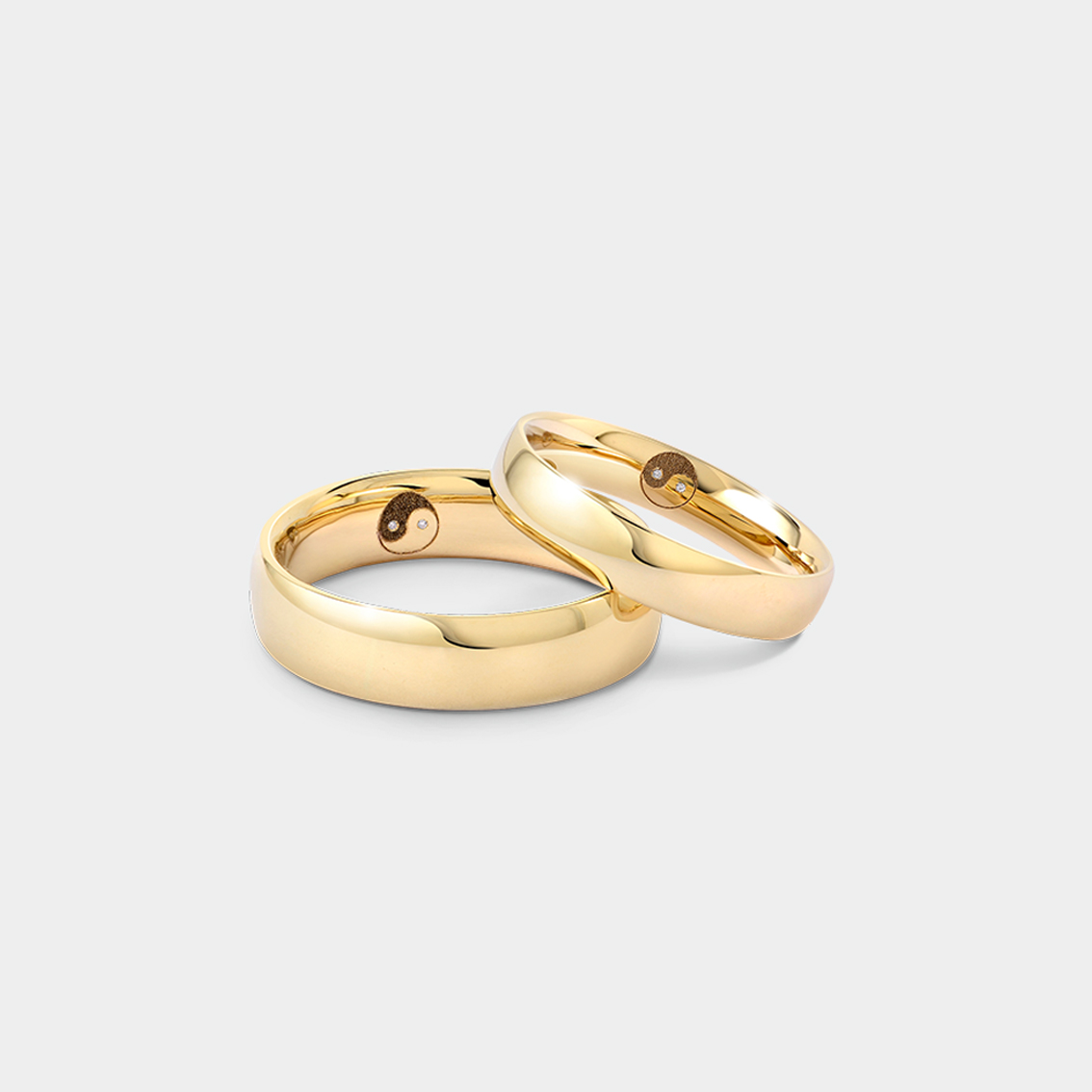 Yin Yang Signature 18K Gold Wedding Bands | SUEN